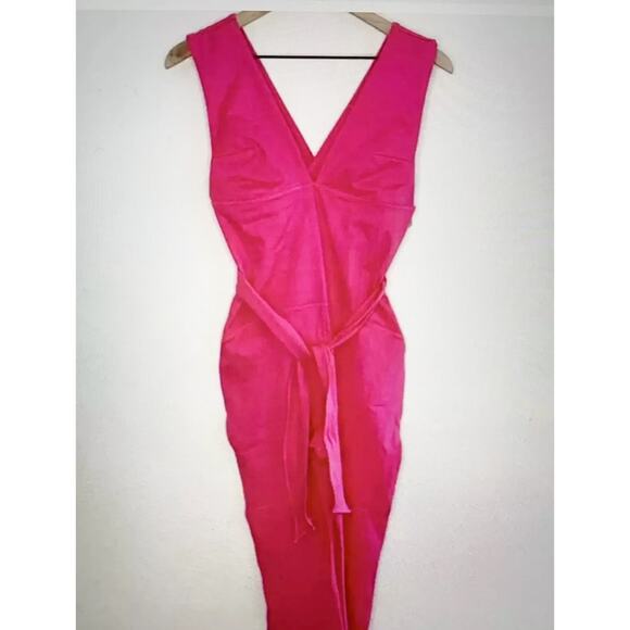 Free People Movement One Piece After Hours Jumpsuit Belted Pink Size S NWT - Picture 9 of 9